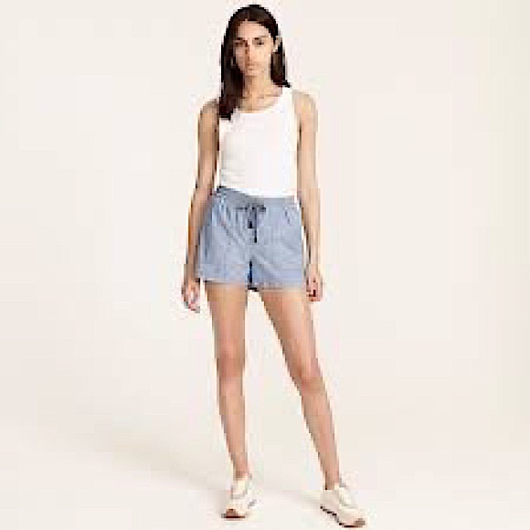 JCrew seaside pull on shorts in chambray - Picture 2 of 9